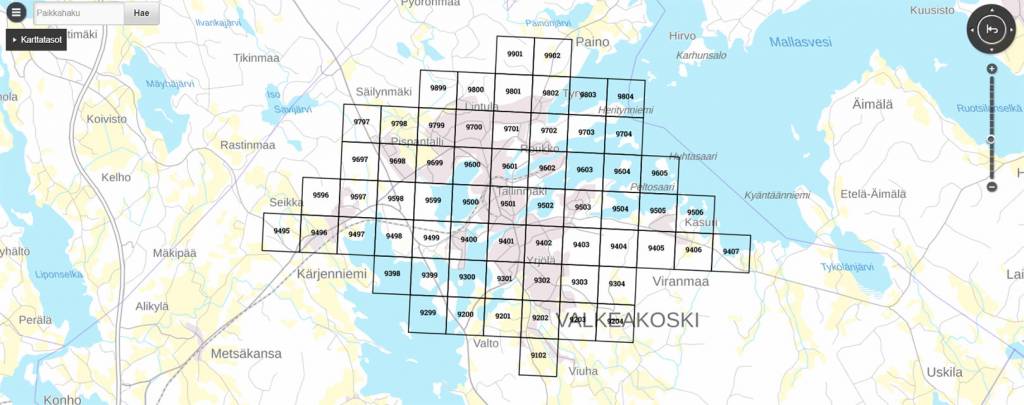 valkeakoski kartta Kartta Aineistojen Latauspalvelu Avattu Valkeakosken Kaupunki valkeakoski kartta